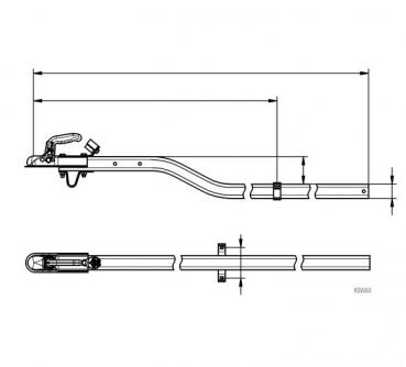 Zugdeichsel KDVU60-B gekröpft 2000mm L